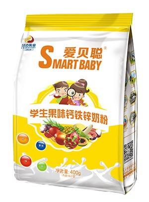 爱贝聪学生果味钙铁锌奶粉400g袋
